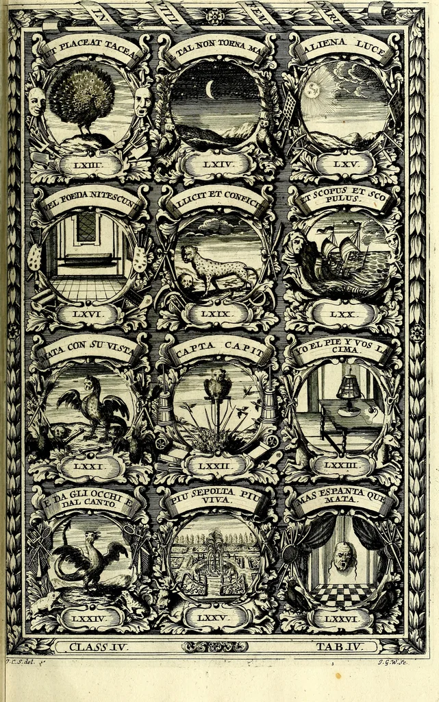 An illustration from Symbolographia, sive De arte symbolica sermones septem, 1702, leaf 686