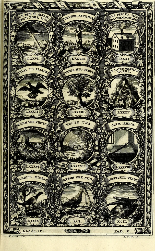 An illustration from Symbolographia, sive De arte symbolica sermones septem, 1702, leaf 688