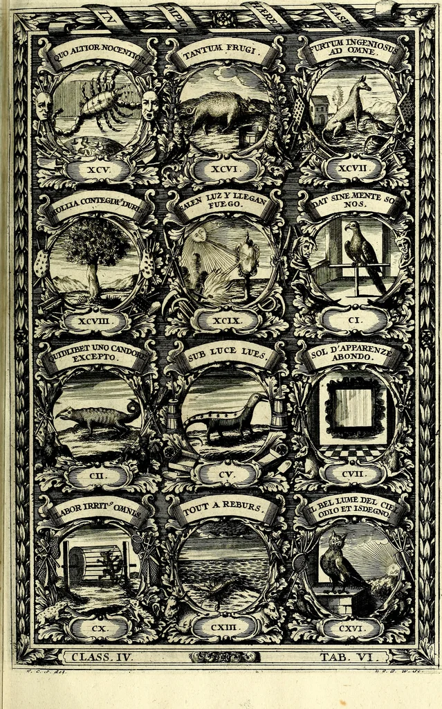 An illustration from Symbolographia, sive De arte symbolica sermones septem, 1702, leaf 690