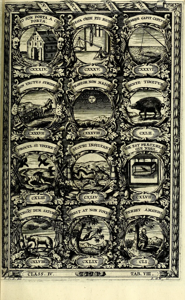 An illustration from Symbolographia, sive De arte symbolica sermones septem, 1702, leaf 694