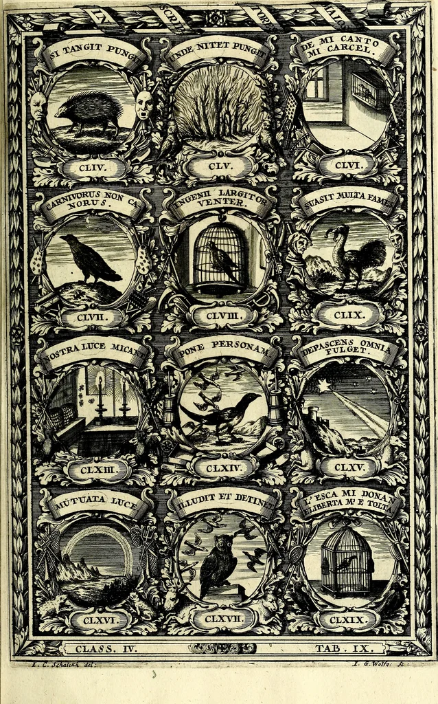 An illustration from Symbolographia, sive De arte symbolica sermones septem, 1702, leaf 696
