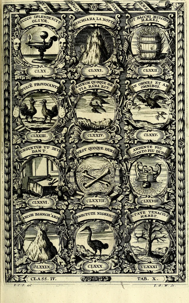 An illustration from Symbolographia, sive De arte symbolica sermones septem, 1702, leaf 698
