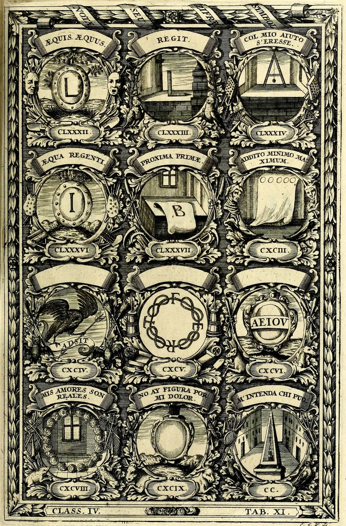An illustration from Symbolographia, sive De arte symbolica sermones septem, 1702, leaf 700