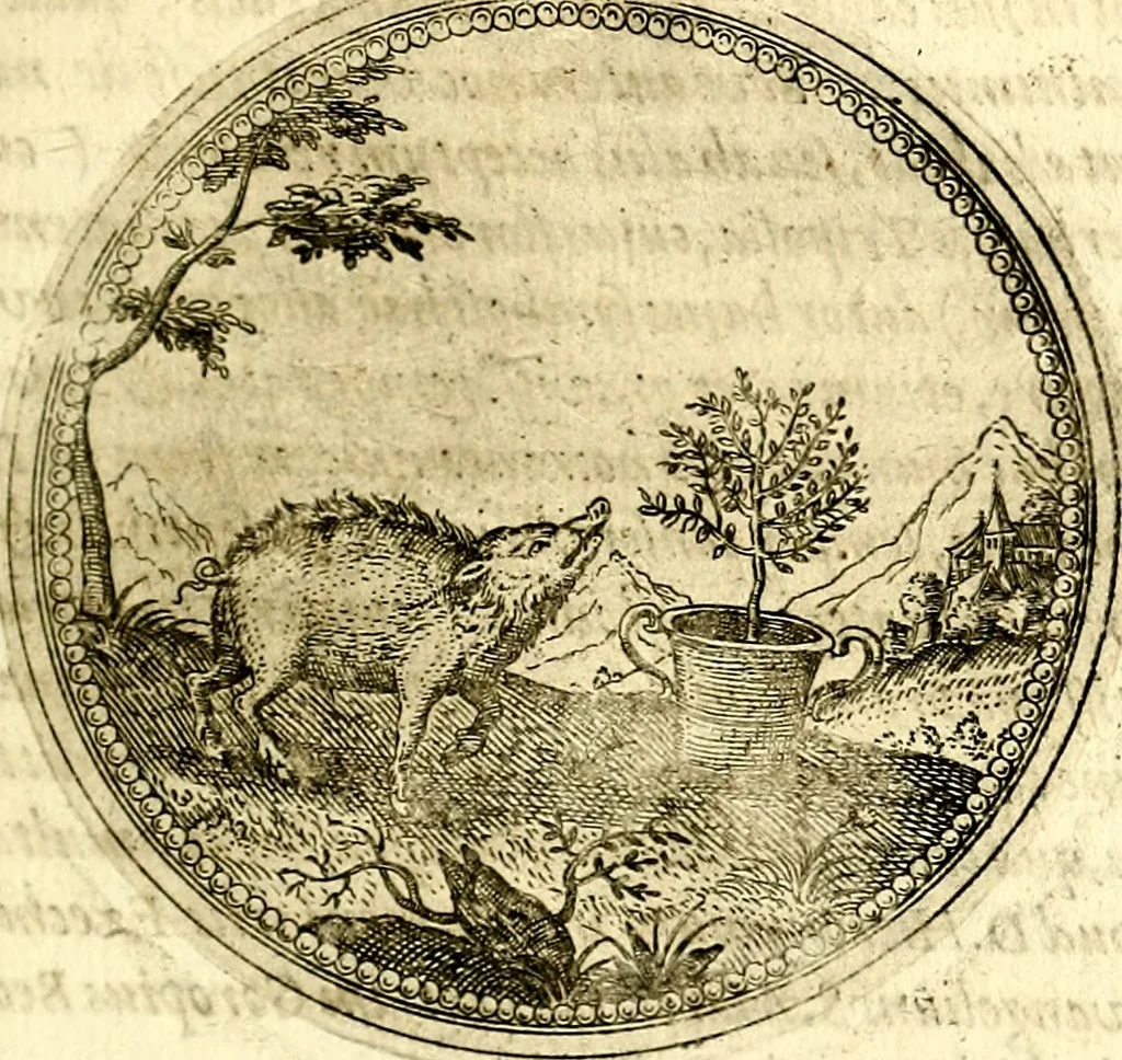 An illustration from Symbolor & emblematum ... centuria una [-quarta], 1661, leaf 188