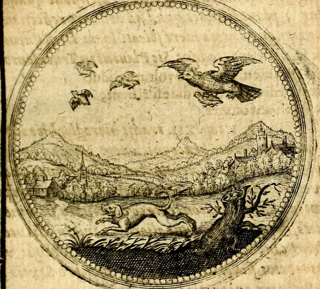 An illustration from Symbolor & emblematum ... centuria una [-quarta], 1661, leaf 484