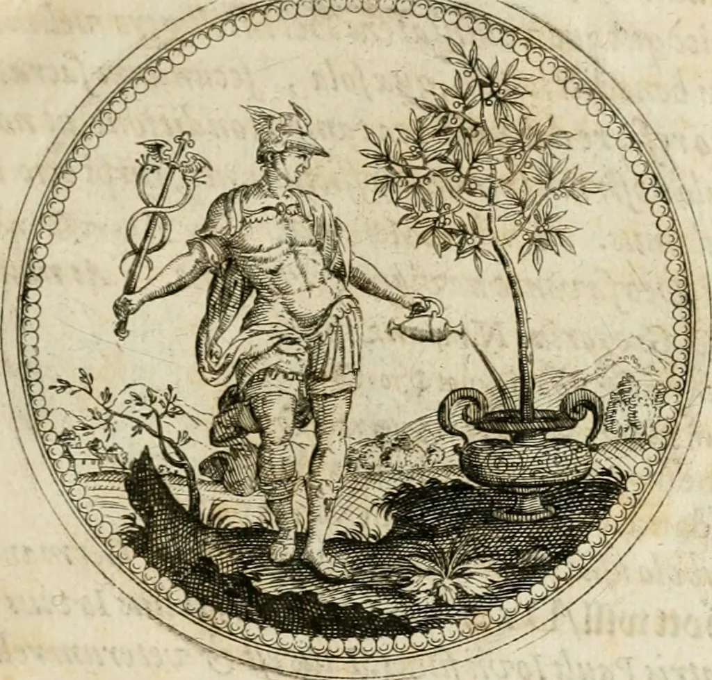 An illustration from Symboloru[m] & emblematum ex re herbaria desumtorum centuria vna[-quarta] collecta, 1654, leaf 10