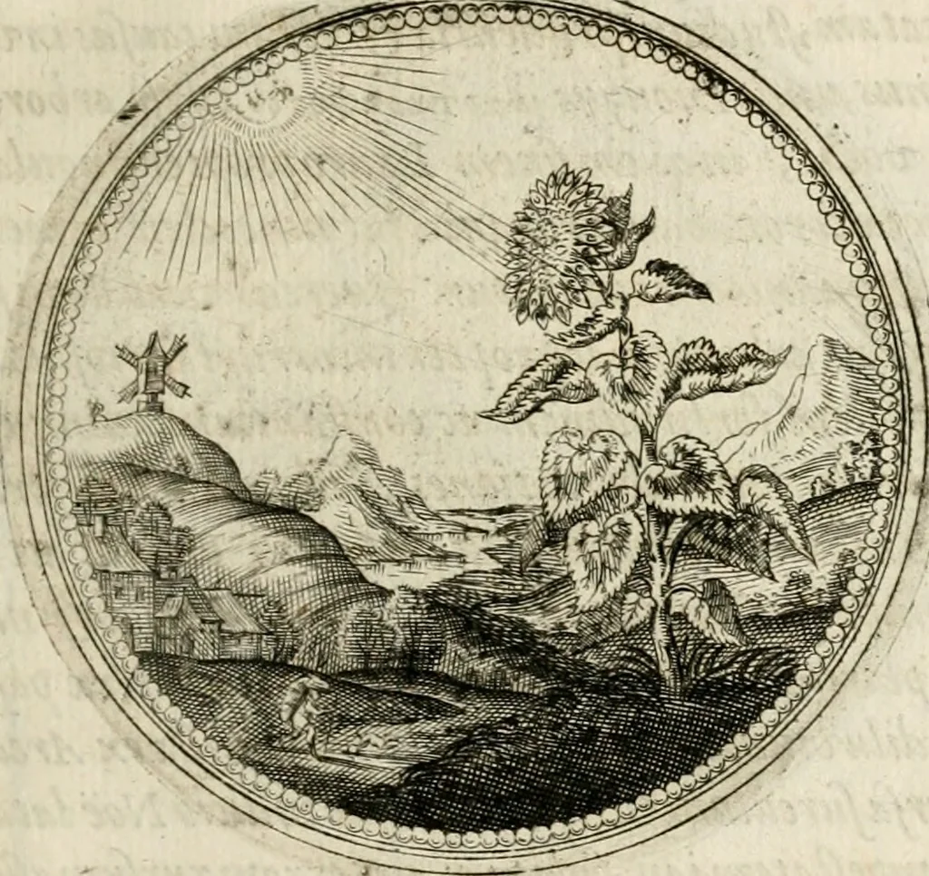An illustration from Symboloru[m] & emblematum ex re herbaria desumtorum centuria vna[-quarta] collecta, 1654, leaf 104