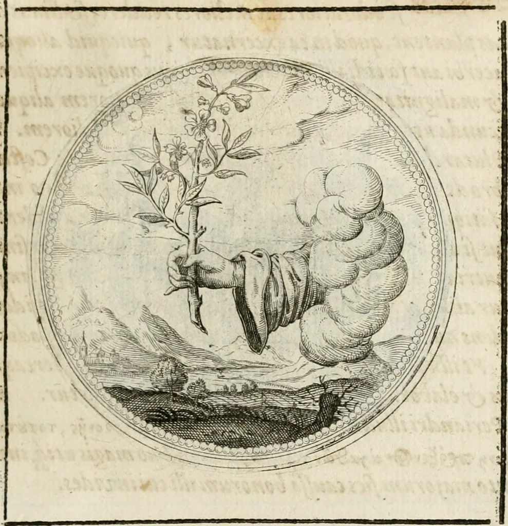 An illustration from Symboloru[m] & emblematum ex re herbaria desumtorum centuria vna[-quarta] collecta, 1654, leaf 110
