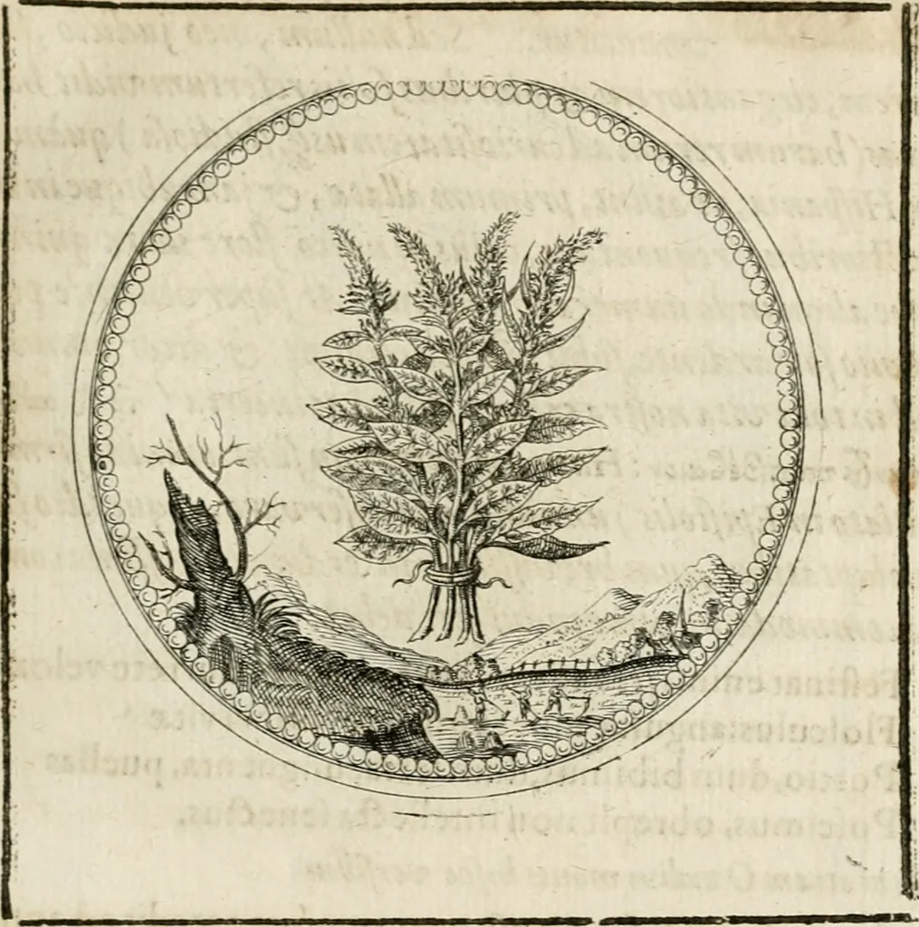 An illustration from Symboloru[m] & emblematum ex re herbaria desumtorum centuria vna[-quarta] collecta, 1654, leaf 128