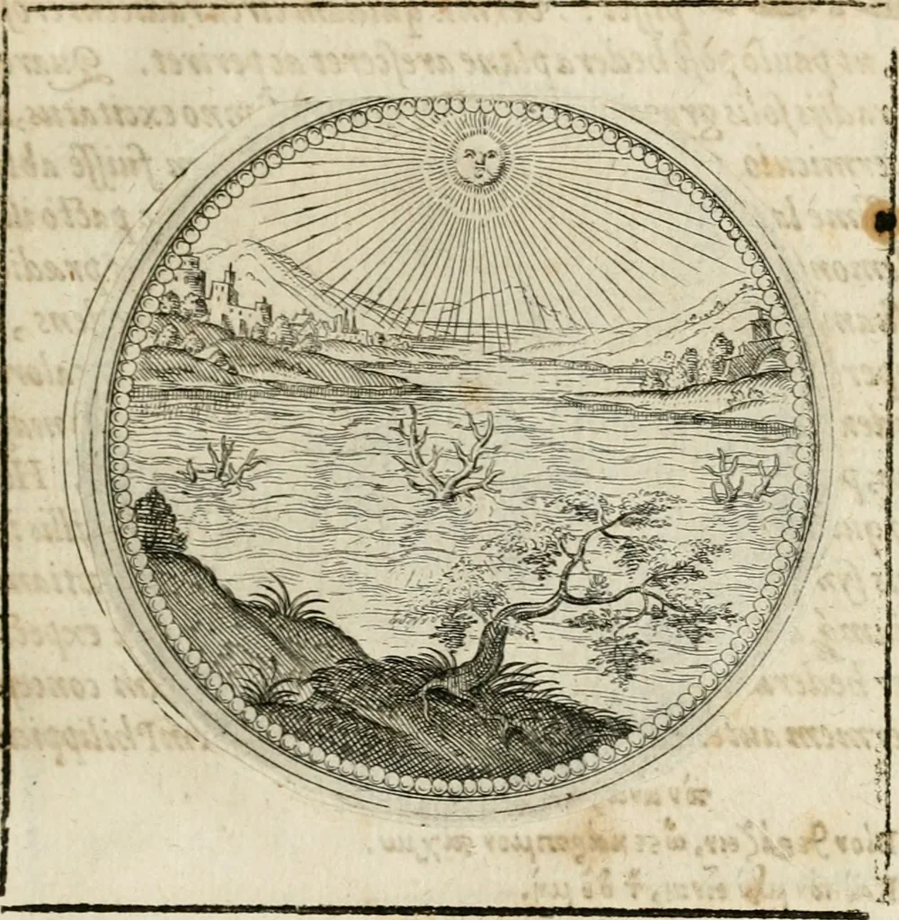 An illustration from Symboloru[m] & emblematum ex re herbaria desumtorum centuria vna[-quarta] collecta, 1654, leaf 134