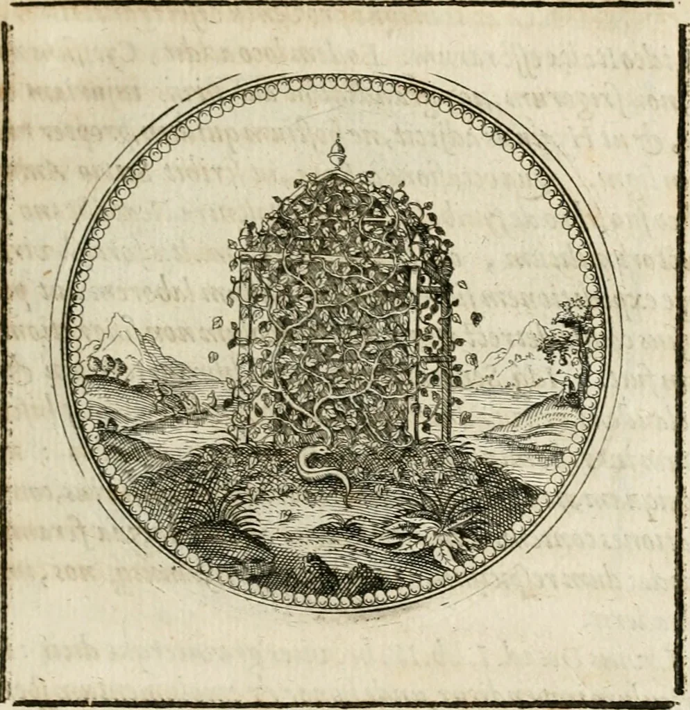 An illustration from Symboloru[m] & emblematum ex re herbaria desumtorum centuria vna[-quarta] collecta, 1654, leaf 136