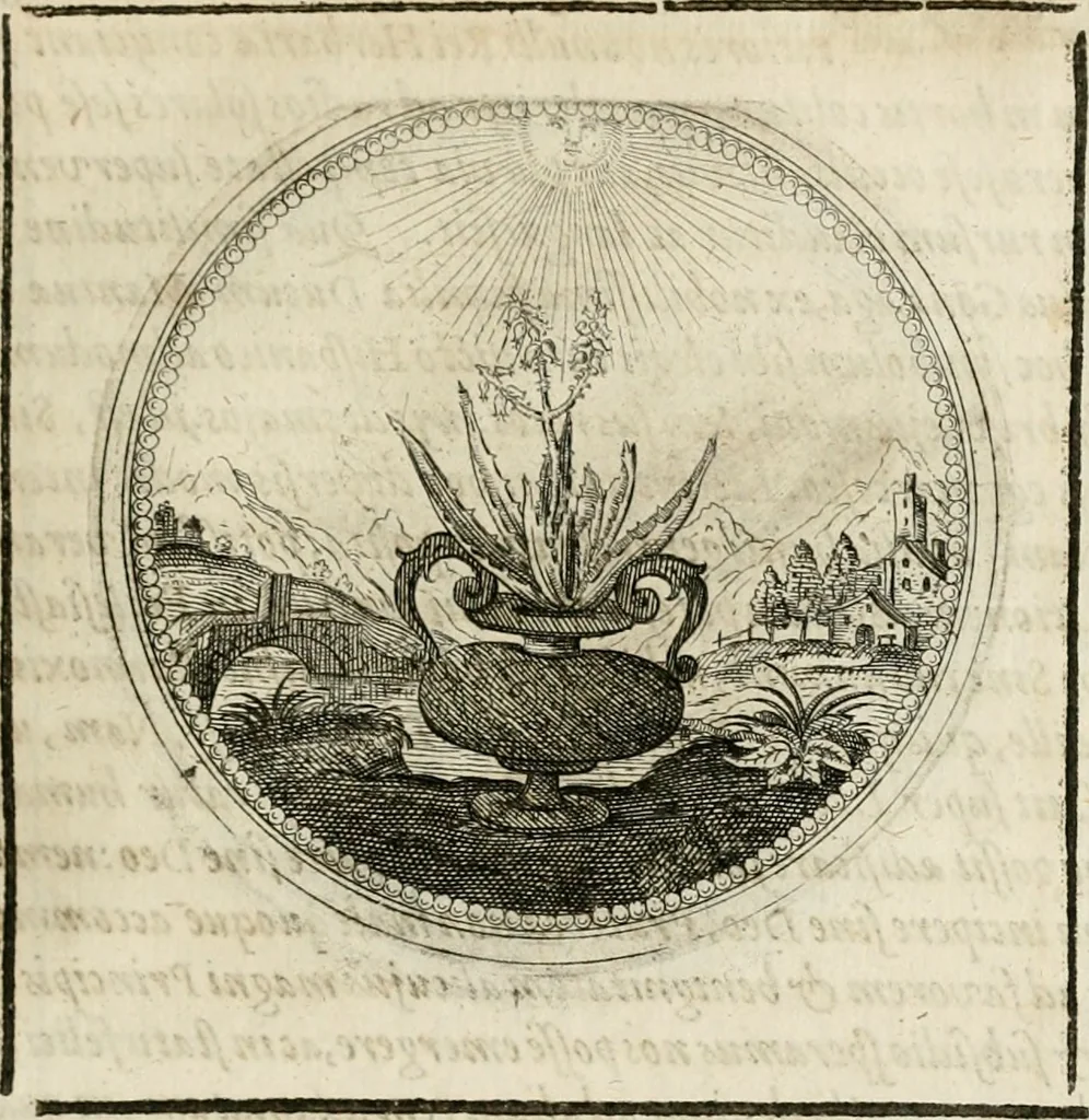 An illustration from Symboloru[m] & emblematum ex re herbaria desumtorum centuria vna[-quarta] collecta, 1654, leaf 180