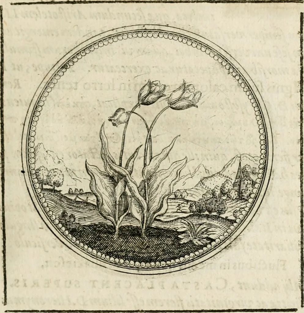 An illustration from Symboloru[m] & emblematum ex re herbaria desumtorum centuria vna[-quarta] collecta, 1654, leaf 182
