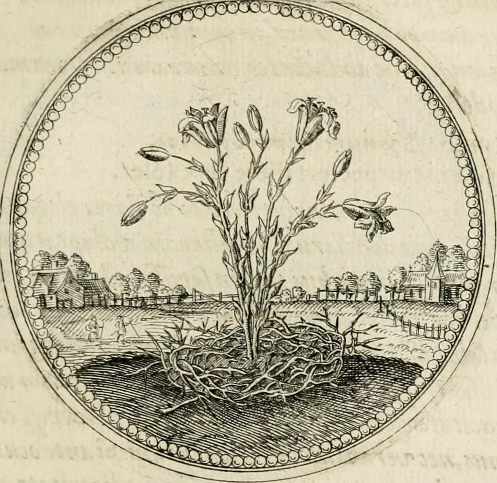 An illustration from Symboloru[m] & emblematum ex re herbaria desumtorum centuria vna[-quarta] collecta, 1654, leaf 184