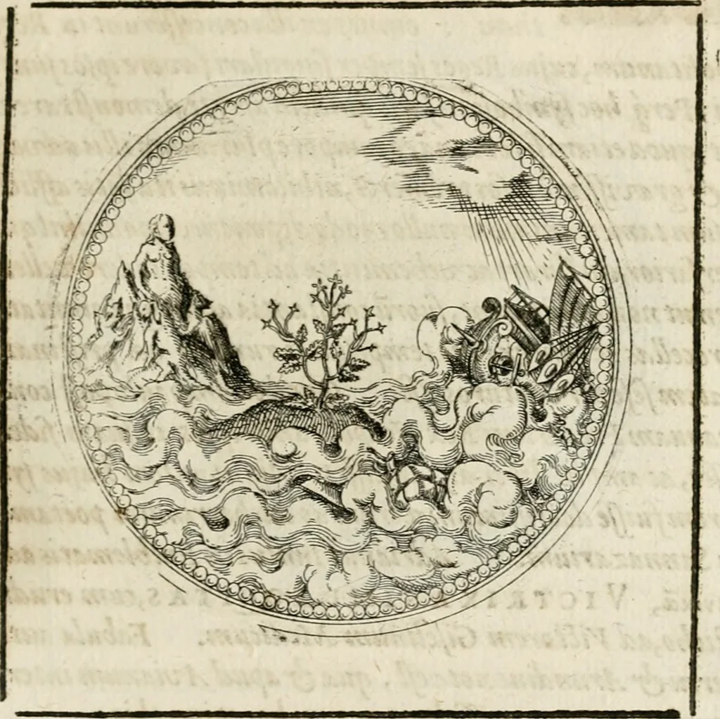 An illustration from Symboloru[m] & emblematum ex re herbaria desumtorum centuria vna[-quarta] collecta, 1654, leaf 194