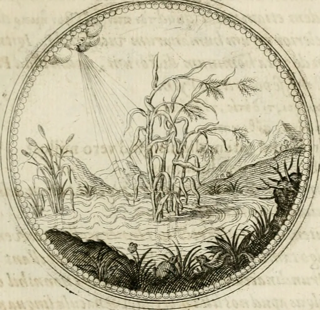 An illustration from Symboloru[m] & emblematum ex re herbaria desumtorum centuria vna[-quarta] collecta, 1654, leaf 196