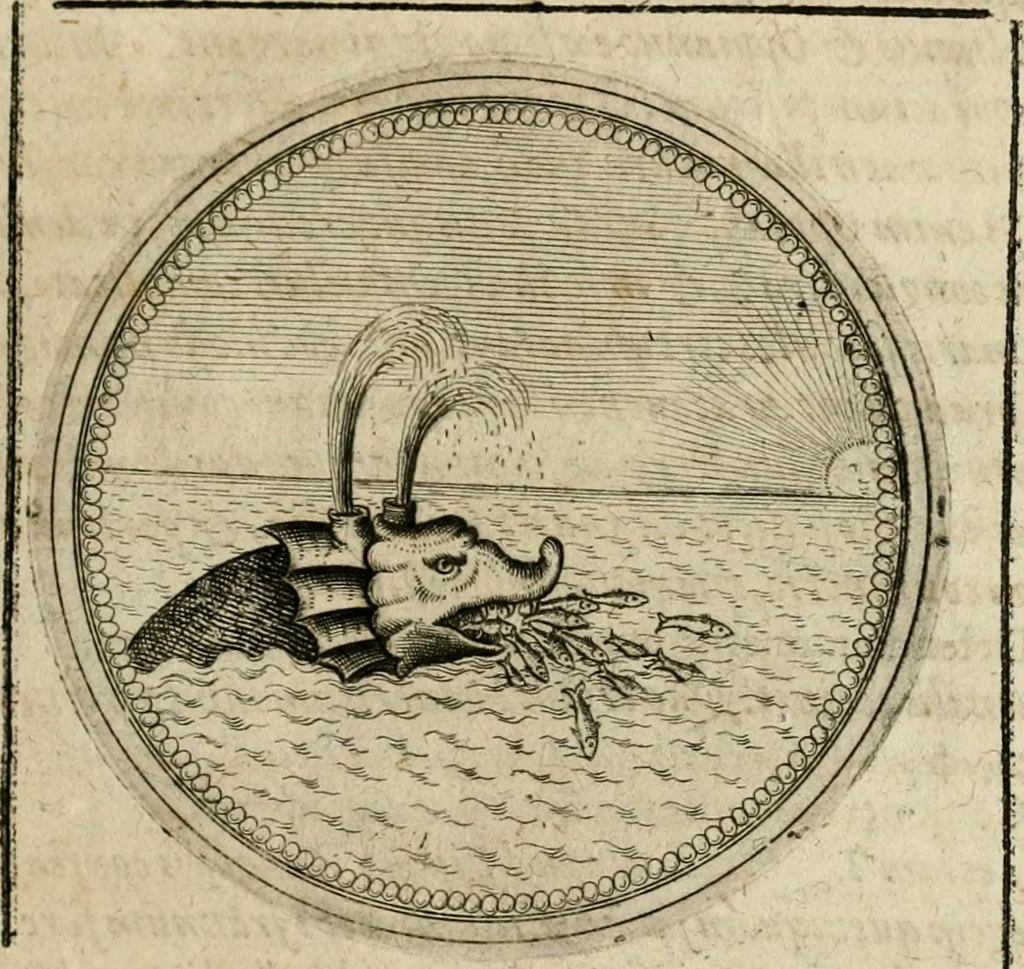 An illustration from Symboloru[m] & emblematum ex re herbaria desumtorum centuria vna[-quarta] collecta, 1654, leaf 218