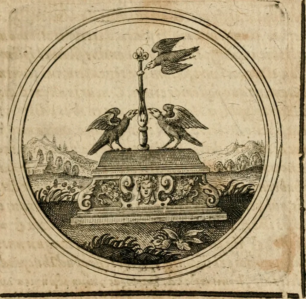 An illustration from Symboloru[m] & emblematum ex re herbaria desumtorum centuria vna[-quarta] collecta, 1654, leaf 328