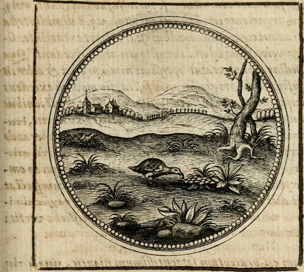An illustration from Symboloru[m] & emblematum ex re herbaria desumtorum centuria vna[-quarta] collecta, 1654, leaf 350