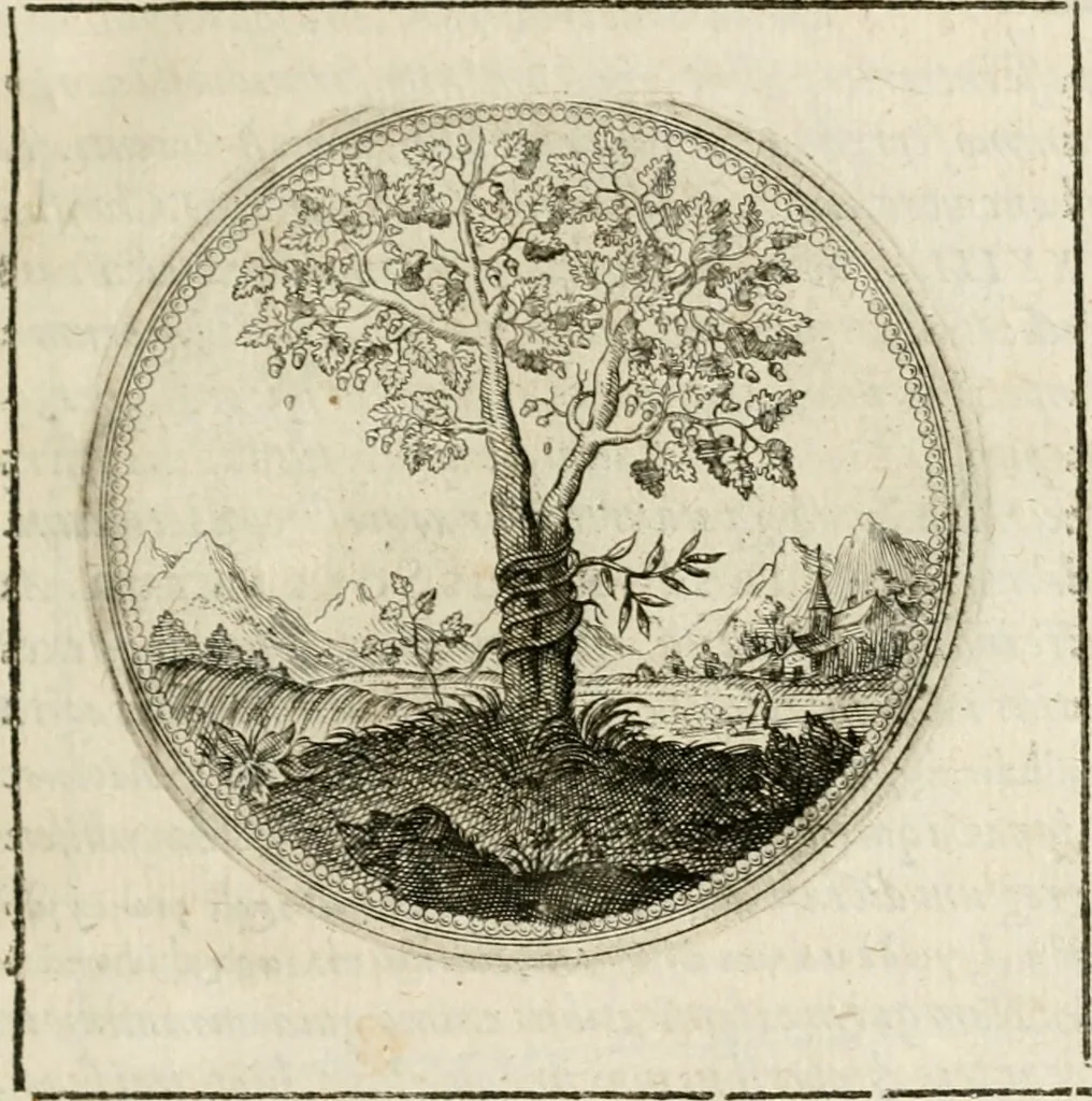 An illustration from Symboloru[m] & emblematum ex re herbaria desumtorum centuria vna[-quarta] collecta, 1654, leaf 38