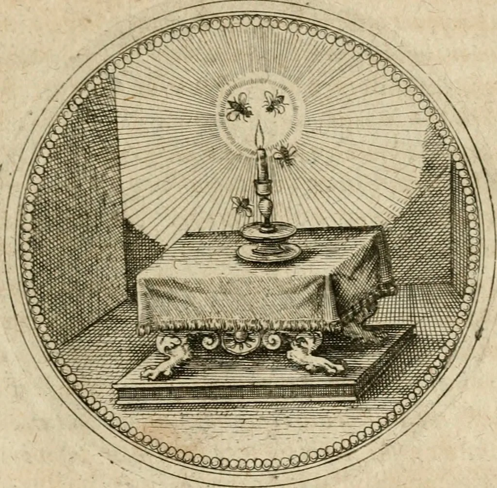 An illustration from Symboloru[m] & emblematum ex re herbaria desumtorum centuria vna[-quarta] collecta, 1654, leaf 408