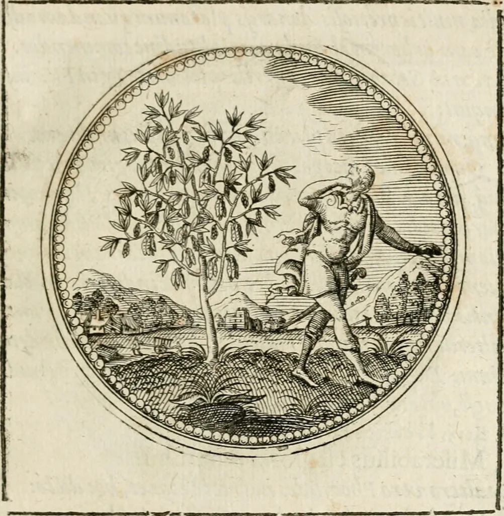 An illustration from Symboloru[m] & emblematum ex re herbaria desumtorum centuria vna[-quarta] collecta, 1654, leaf 42