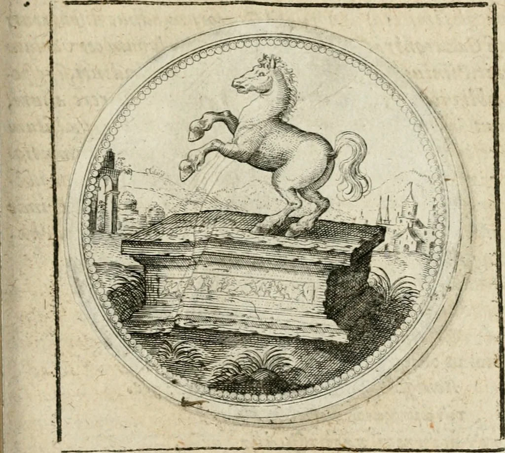 An illustration from Symboloru[m] & emblematum ex re herbaria desumtorum centuria vna[-quarta] collecta, 1654, leaf 486