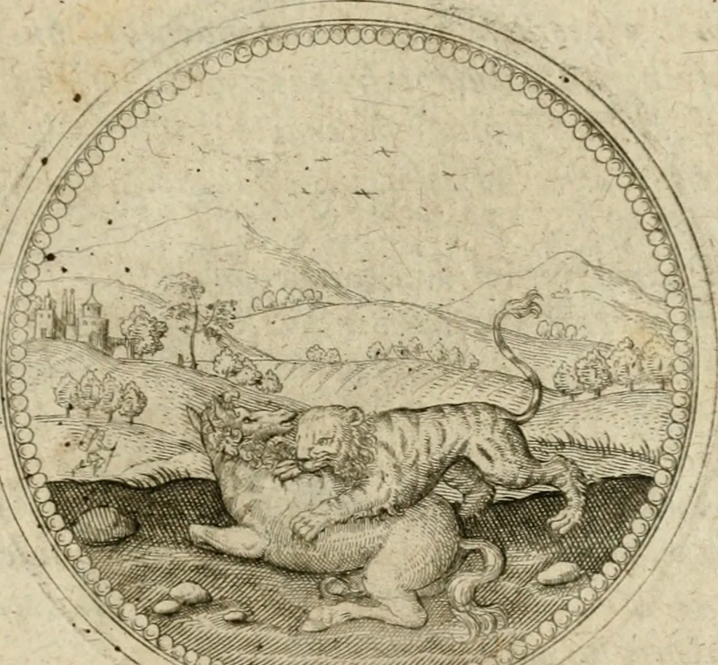An illustration from Symboloru[m] & emblematum ex re herbaria desumtorum centuria vna[-quarta] collecta, 1654, leaf 492