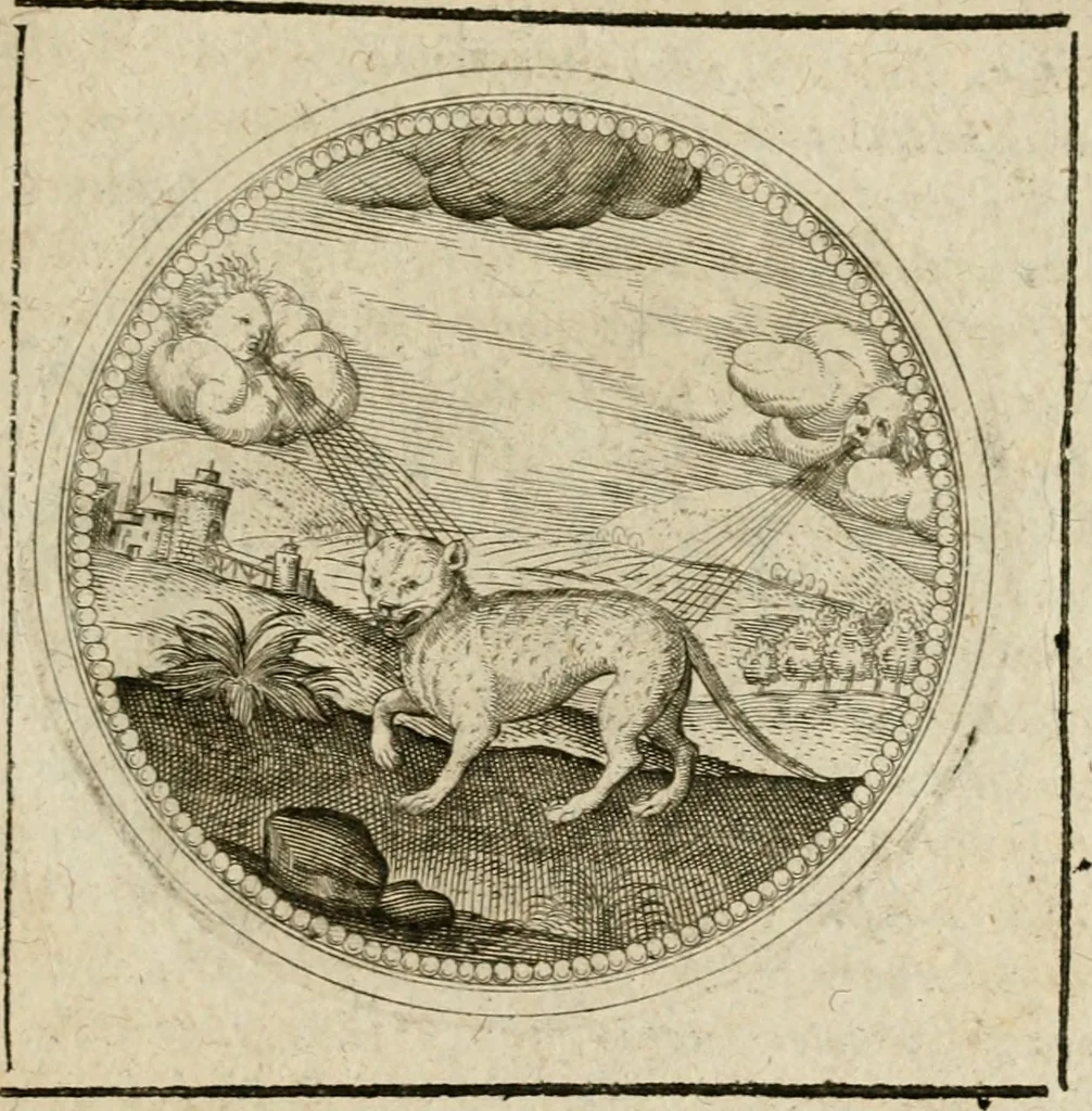 An illustration from Symboloru[m] & emblematum ex re herbaria desumtorum centuria vna[-quarta] collecta, 1654, leaf 498