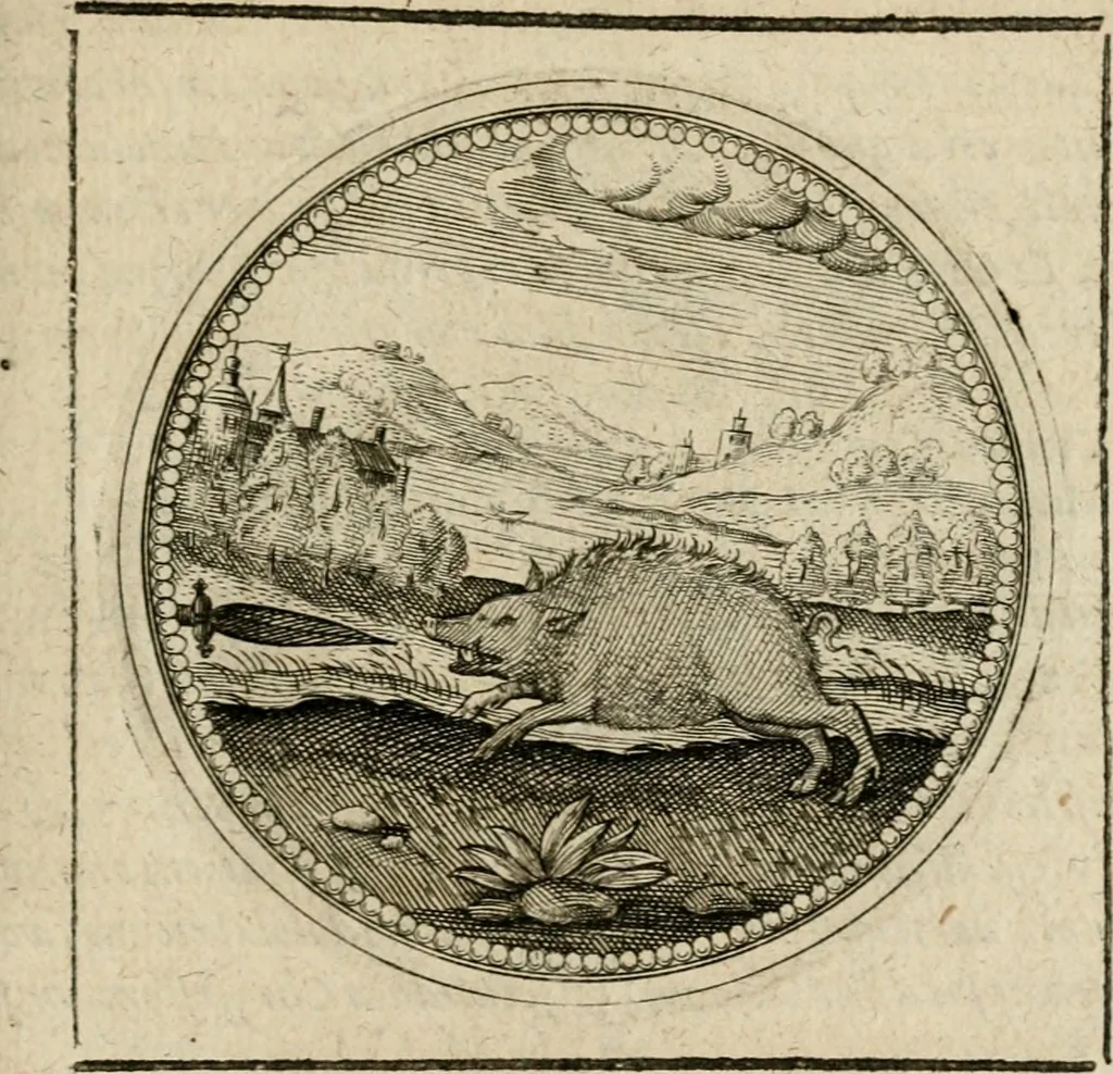 An illustration from Symboloru[m] & emblematum ex re herbaria desumtorum centuria vna[-quarta] collecta, 1654, leaf 518