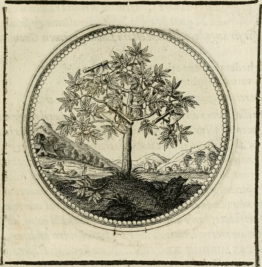 An illustration from Symboloru[m] & emblematum ex re herbaria desumtorum centuria vna[-quarta] collecta, 1654, leaf 56