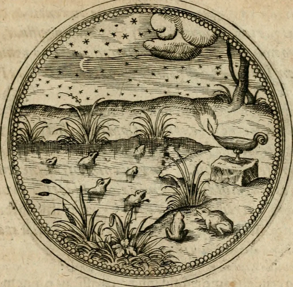 An illustration from Symboloru[m] & emblematum ex re herbaria desumtorum centuria vna[-quarta] collecta, 1654, leaf 566