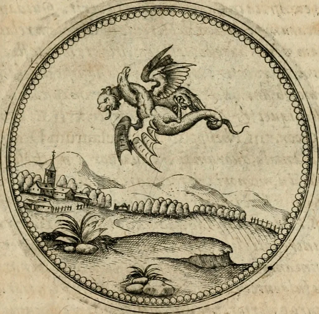 An illustration from Symboloru[m] & emblematum ex re herbaria desumtorum centuria vna[-quarta] collecta, 1654, leaf 574