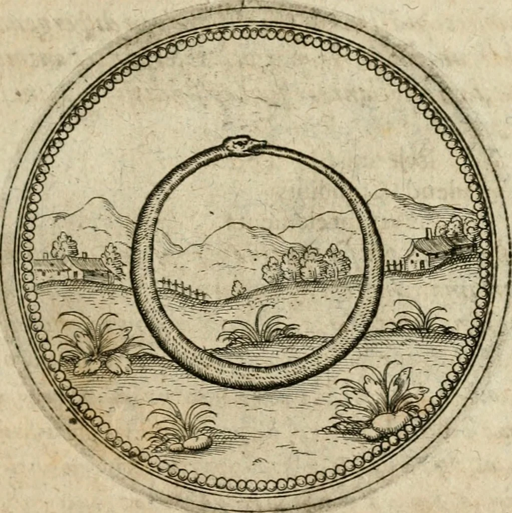 An illustration from Symboloru[m] & emblematum ex re herbaria desumtorum centuria vna[-quarta] collecta, 1654, leaf 586