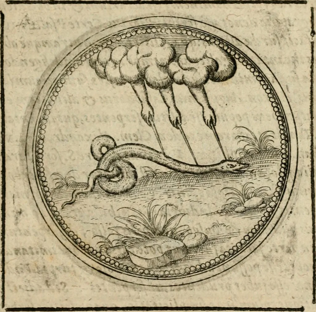 An illustration from Symboloru[m] & emblematum ex re herbaria desumtorum centuria vna[-quarta] collecta, 1654, leaf 588