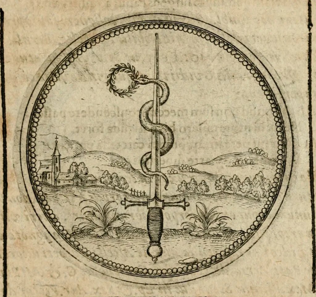 An illustration from Symboloru[m] & emblematum ex re herbaria desumtorum centuria vna[-quarta] collecta, 1654, leaf 596