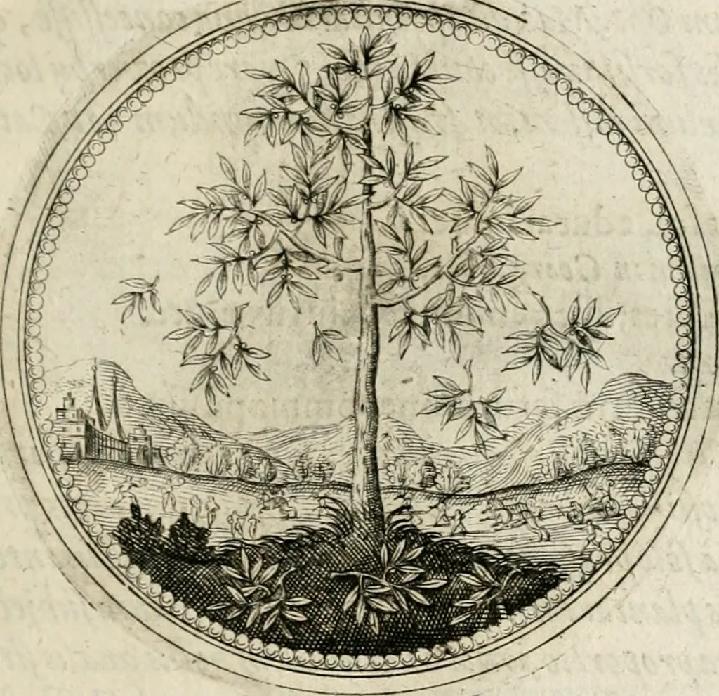 An illustration from Symboloru[m] & emblematum ex re herbaria desumtorum centuria vna[-quarta] collecta, 1654, leaf 62