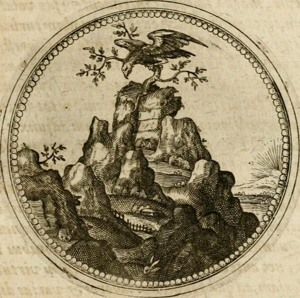 An illustration from Symboloru[m] & emblematum ex re herbaria desumtorum centuria vna[-quarta] collecta, 1654, leaf 632