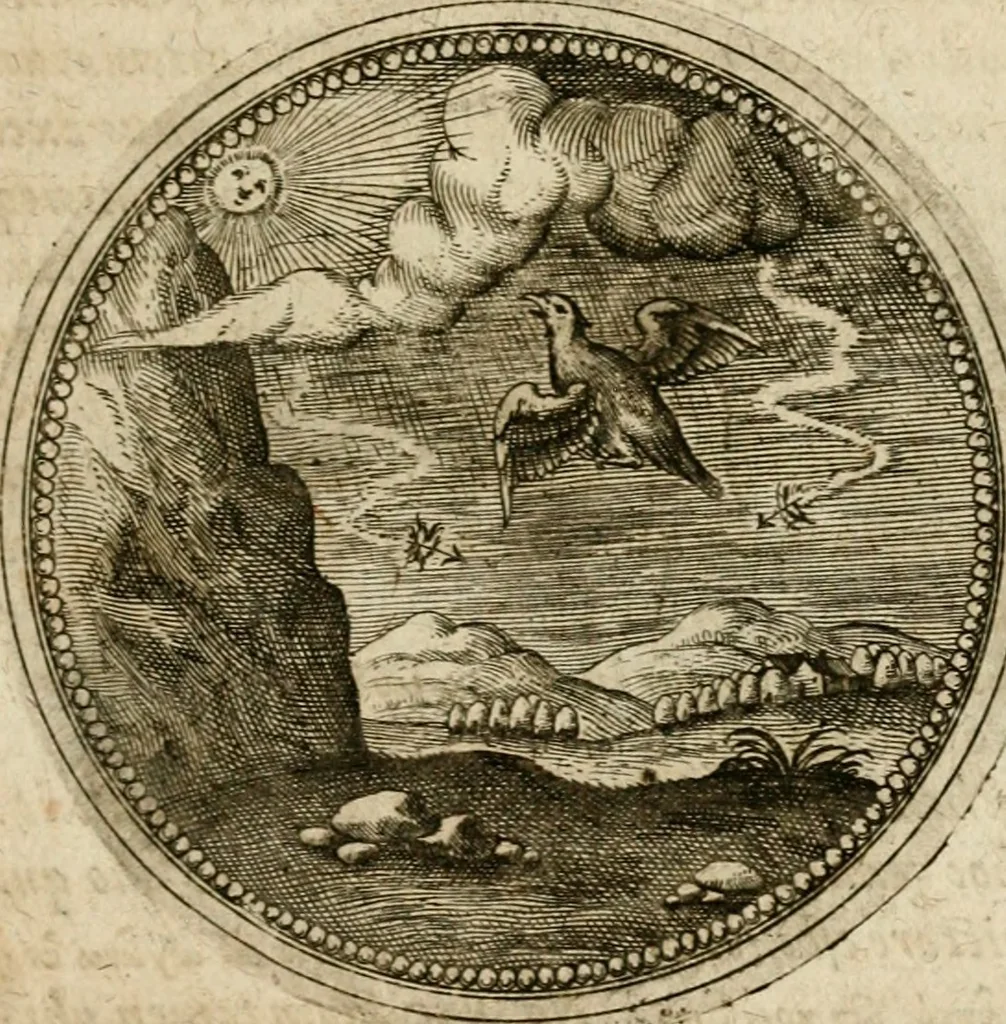 An illustration from Symboloru[m] & emblematum ex re herbaria desumtorum centuria vna[-quarta] collecta, 1654, leaf 634