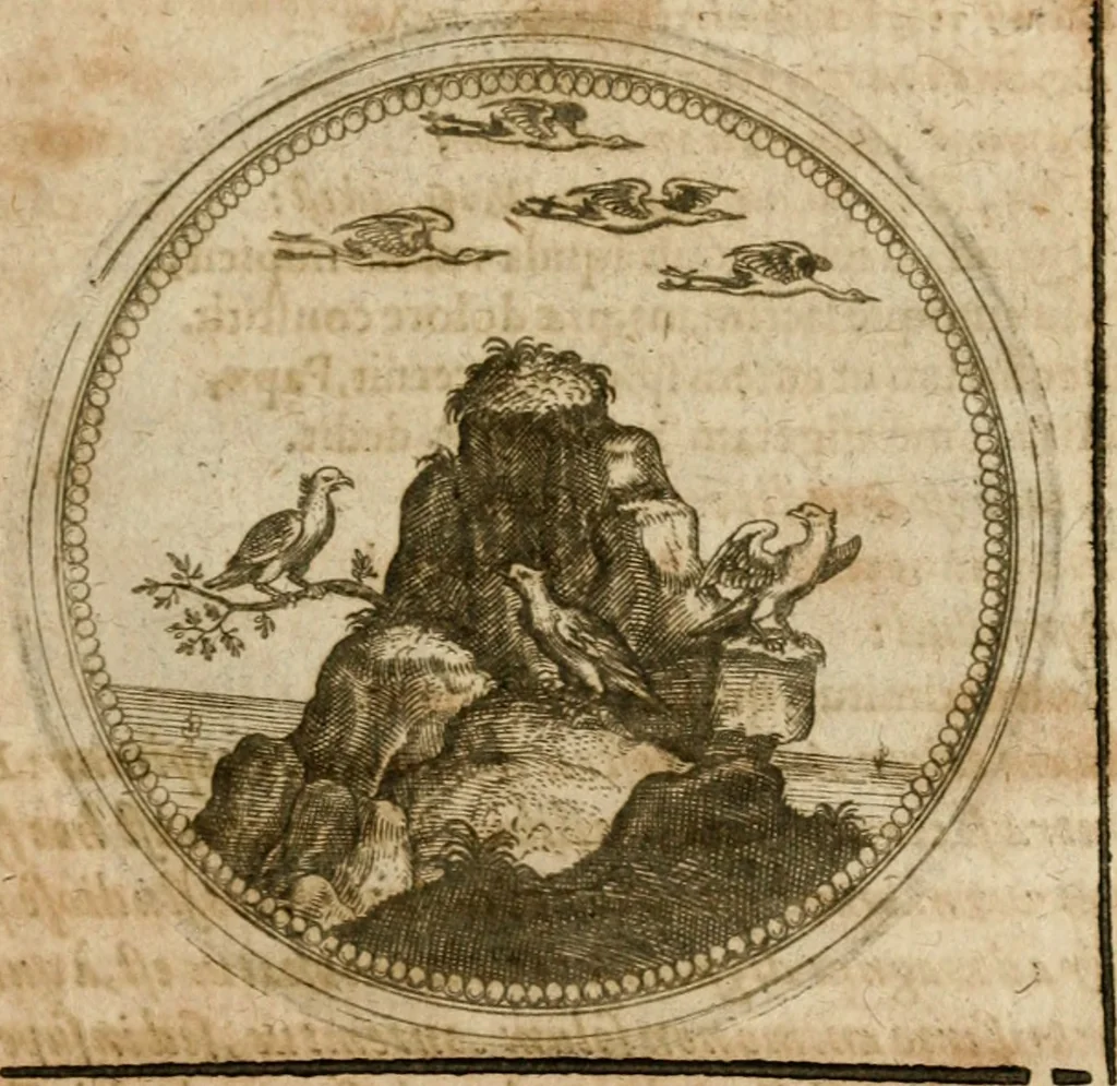 An illustration from Symboloru[m] & emblematum ex re herbaria desumtorum centuria vna[-quarta] collecta, 1654, leaf 650