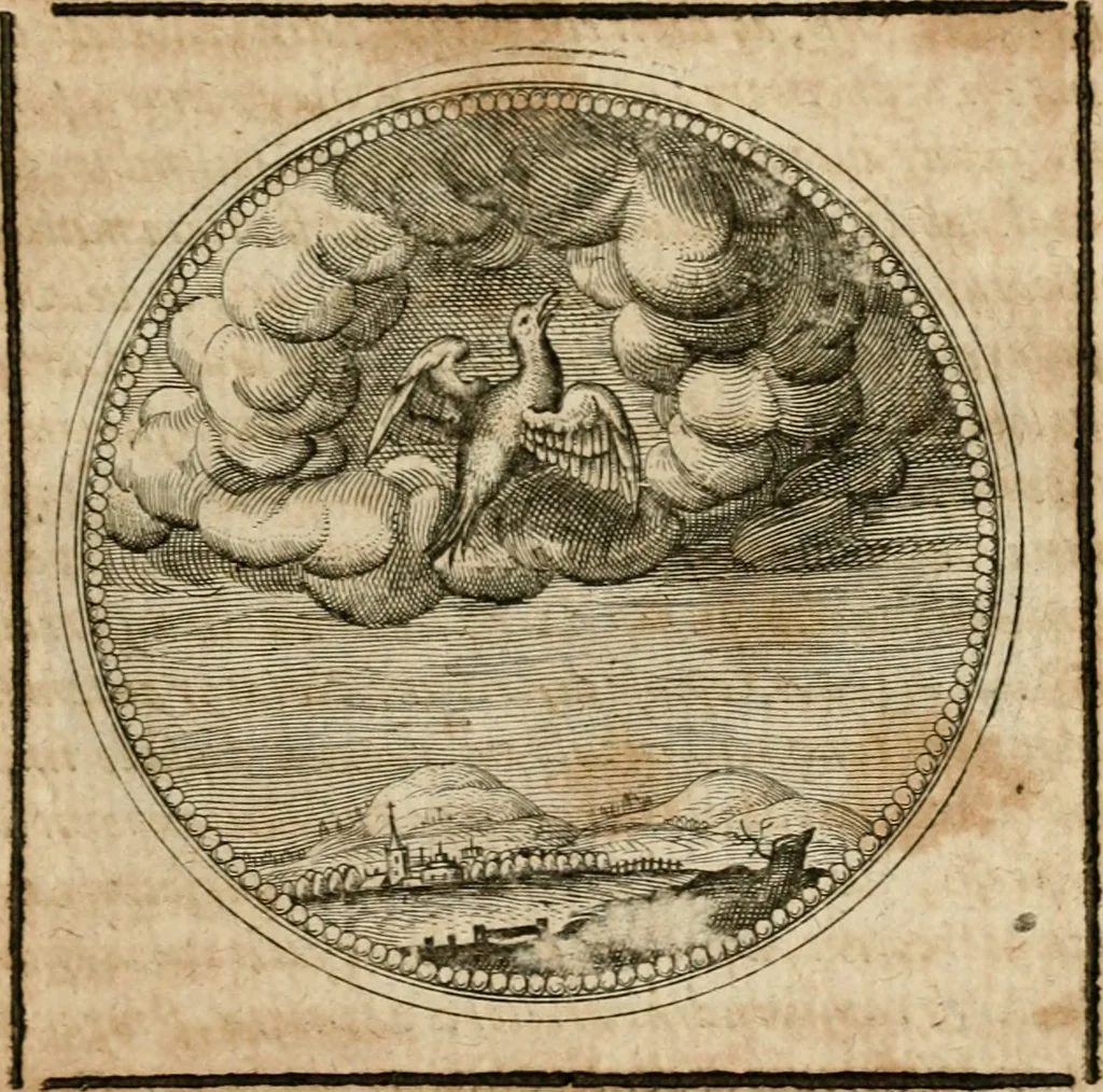 An illustration from Symboloru[m] & emblematum ex re herbaria desumtorum centuria vna[-quarta] collecta, 1654, leaf 654