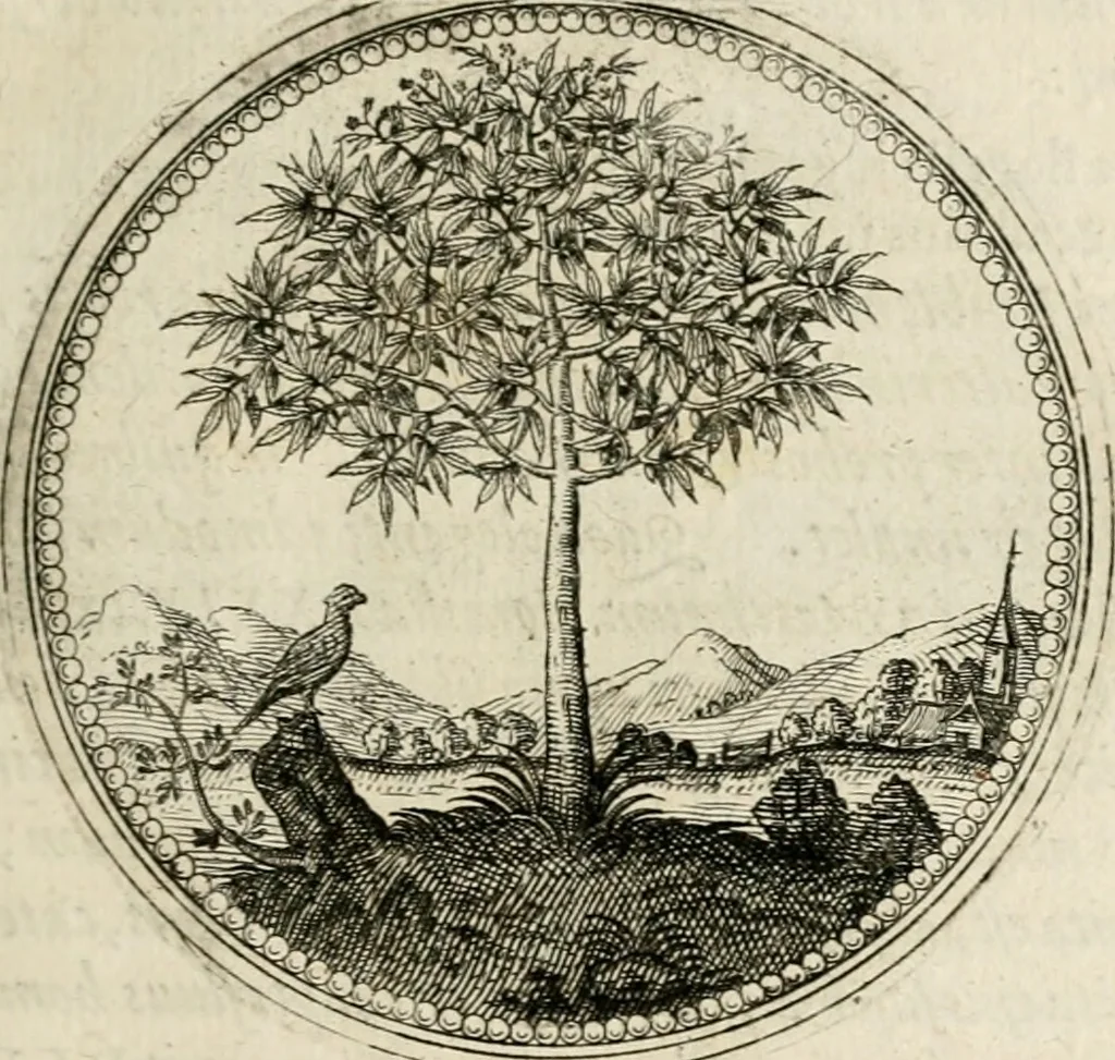 An illustration from Symboloru[m] & emblematum ex re herbaria desumtorum centuria vna[-quarta] collecta, 1654, leaf 68