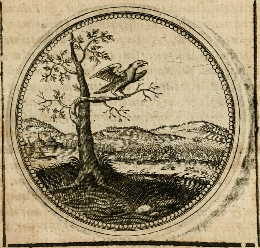 An illustration from Symboloru[m] & emblematum ex re herbaria desumtorum centuria vna[-quarta] collecta, 1654, leaf 698