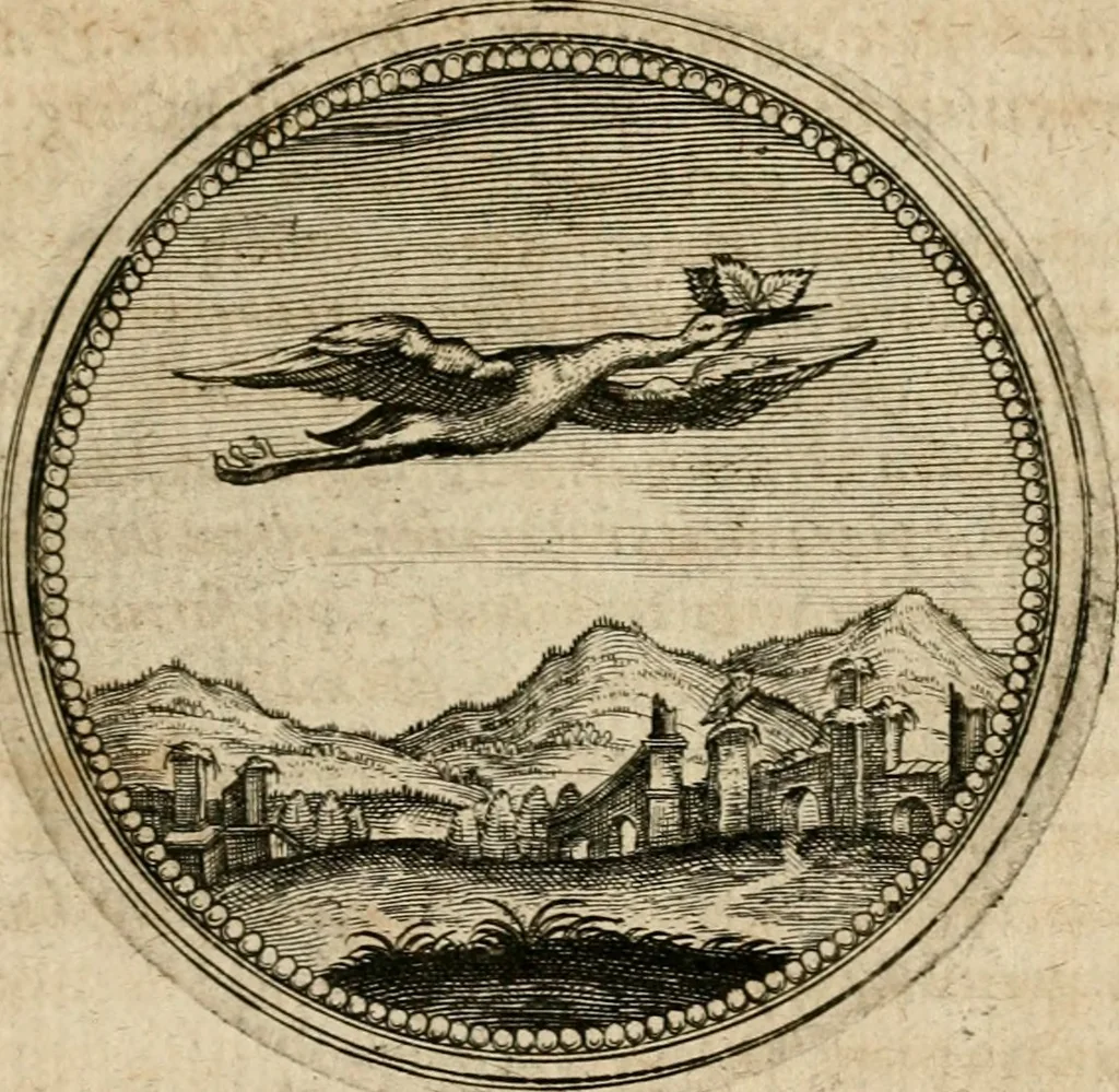 An illustration from Symboloru[m] & emblematum ex re herbaria desumtorum centuria vna[-quarta] collecta, 1654, leaf 708