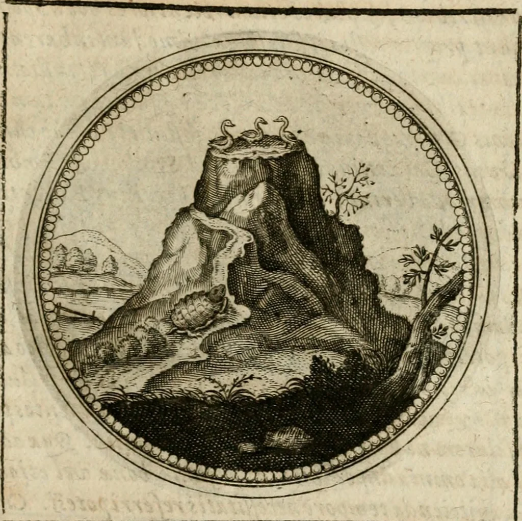 An illustration from Symboloru[m] & emblematum ex re herbaria desumtorum centuria vna[-quarta] collecta, 1654, leaf 810