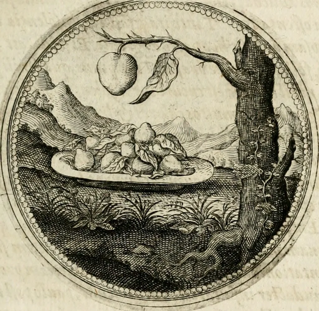 An illustration from Symboloru[m] & emblematum ex re herbaria desumtorum centuria vna[-quarta] collecta, 1654, leaf 94