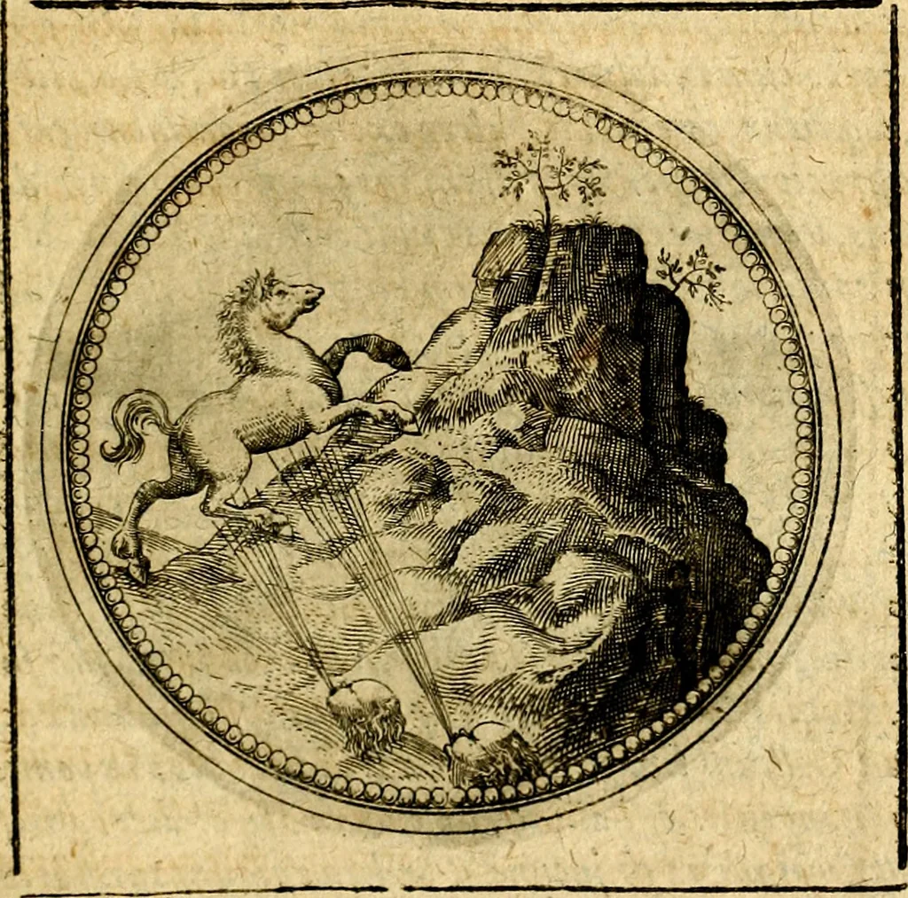 An illustration from Symbolorum et emblematum ... centuria una [-quatuor], 1654, leaf 474
