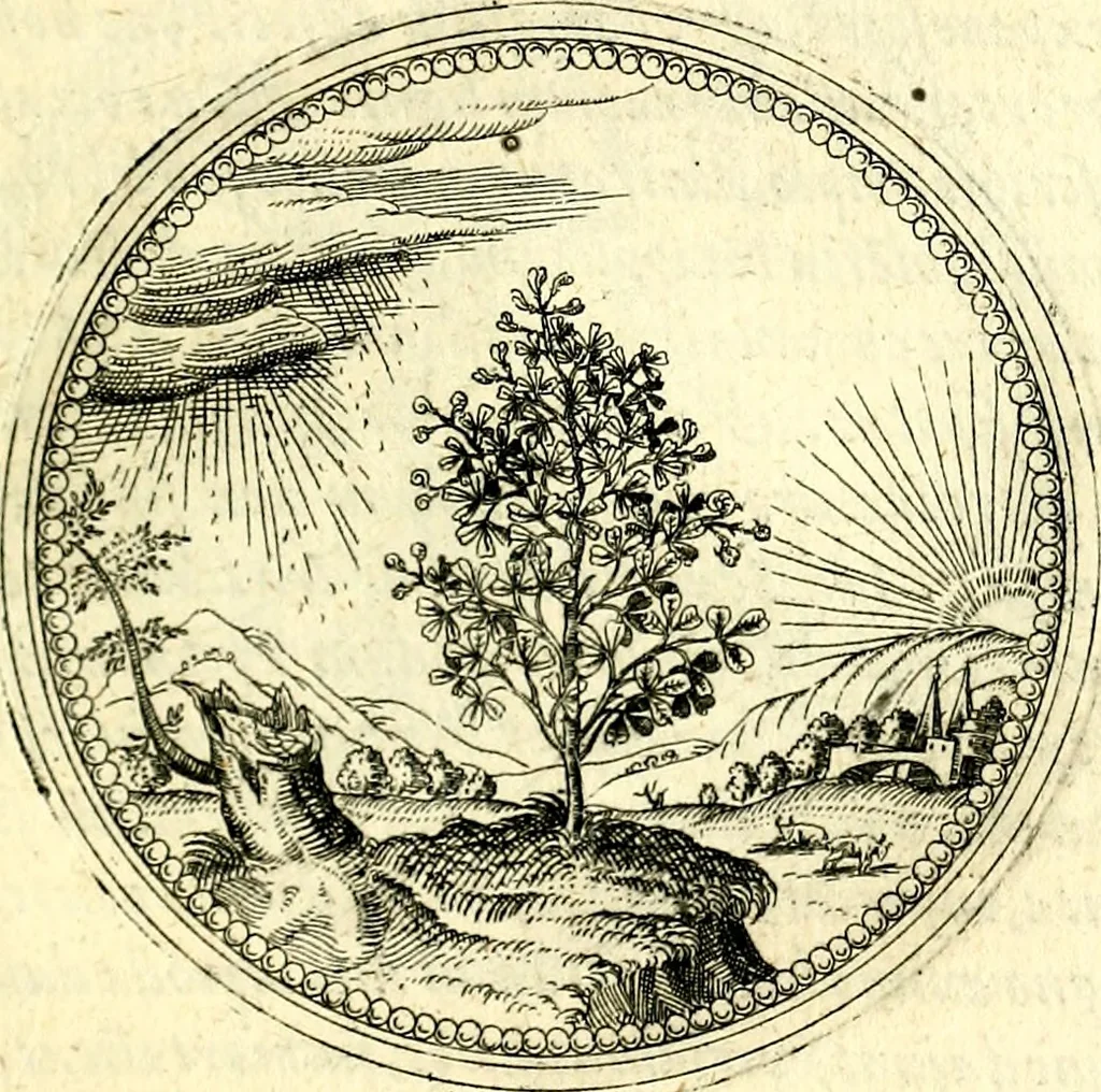 An illustration from Symbolorvm et emblematvm ex re herbaria desvmtorvm centvria vna, 1590, leaf 166