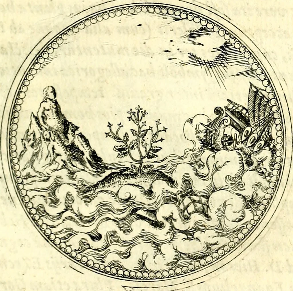 An illustration from Symbolorvm et emblematvm ex re herbaria desvmtorvm centvria vna, 1590, leaf 222