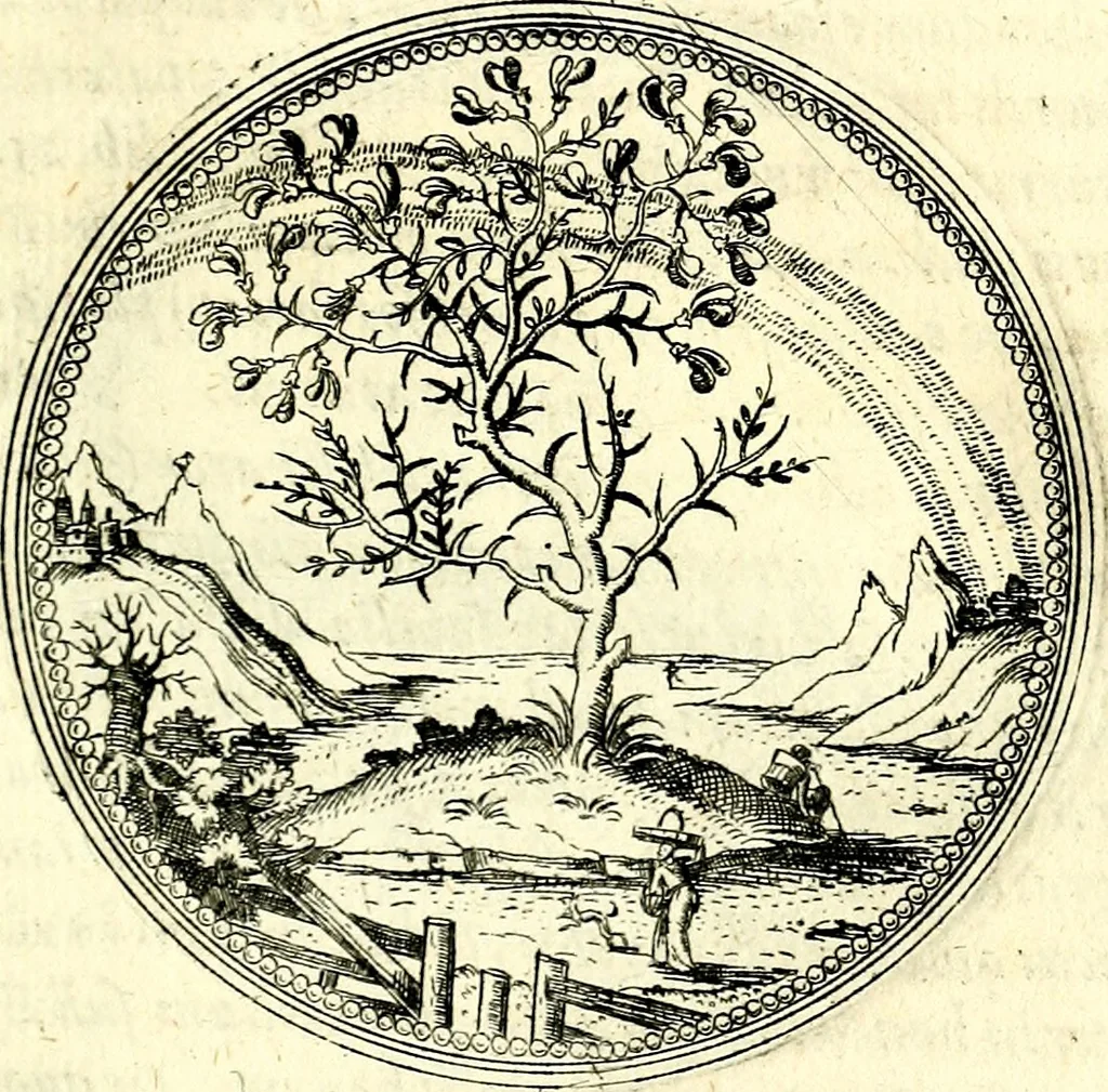 An illustration from Symbolorvm et emblematvm ex re herbaria desvmtorvm centvria vna, 1590, leaf 42